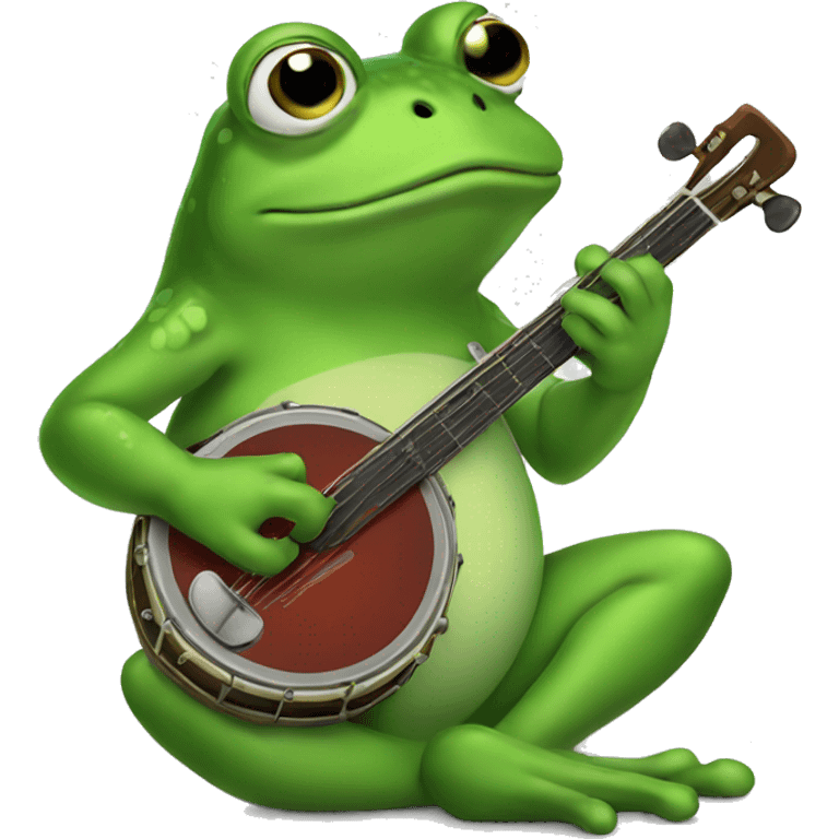 sad frog playing banjo emoji