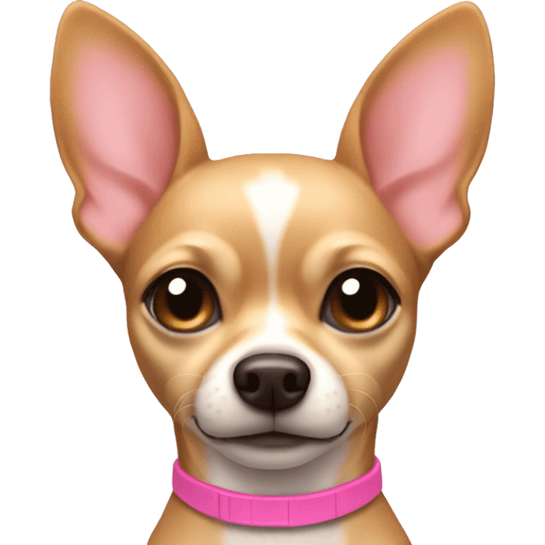 Tan Chihuahua with pink collar emoji