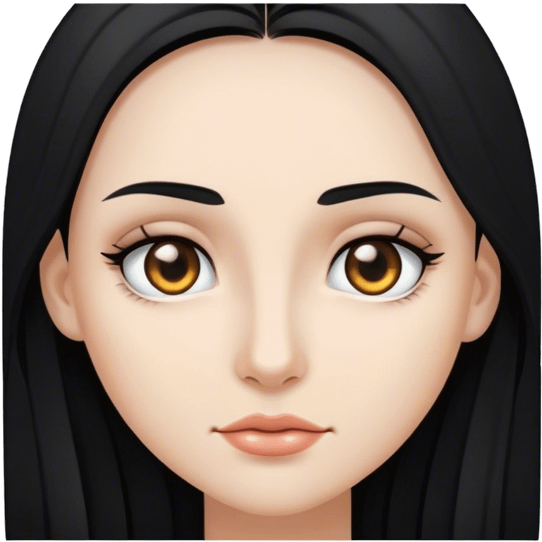 woman dark eyes black long hair emoji