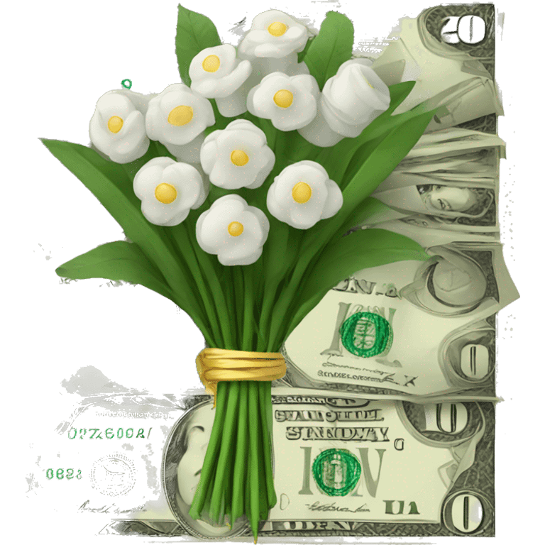 bouquet of money emoji