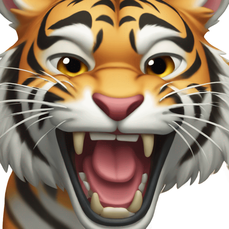 Tiger roaring ferociously  emoji