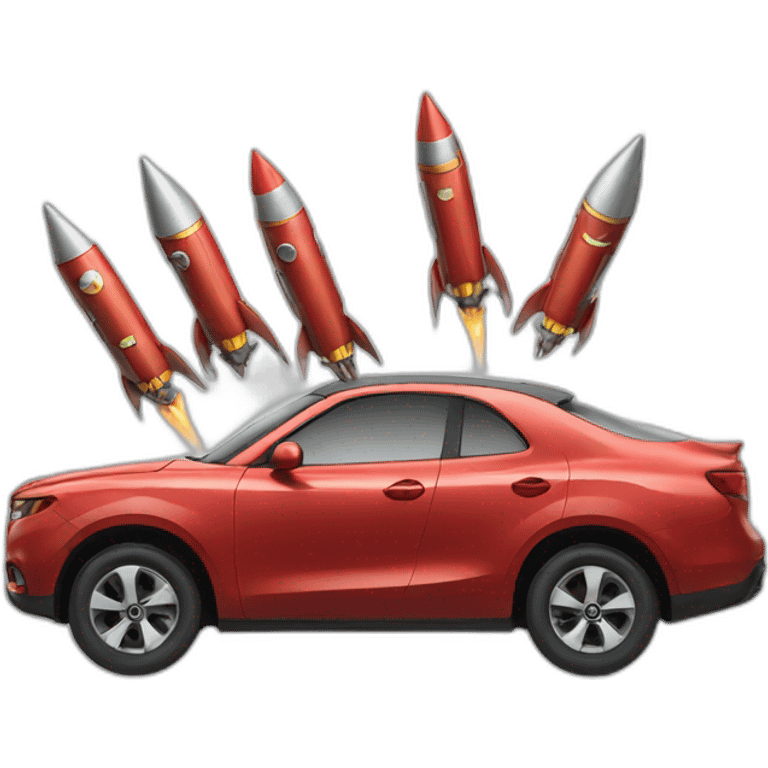 Car with rockets emoji