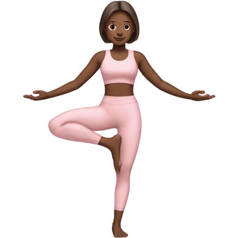 White brunette yoga girl light pink clothes  emoji