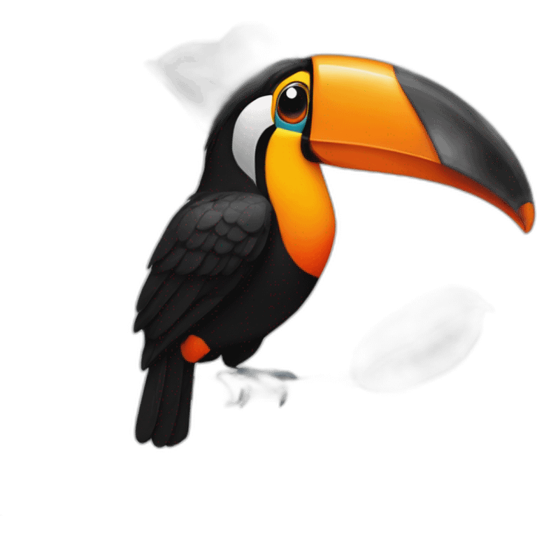 Toucan orange et noir emoji