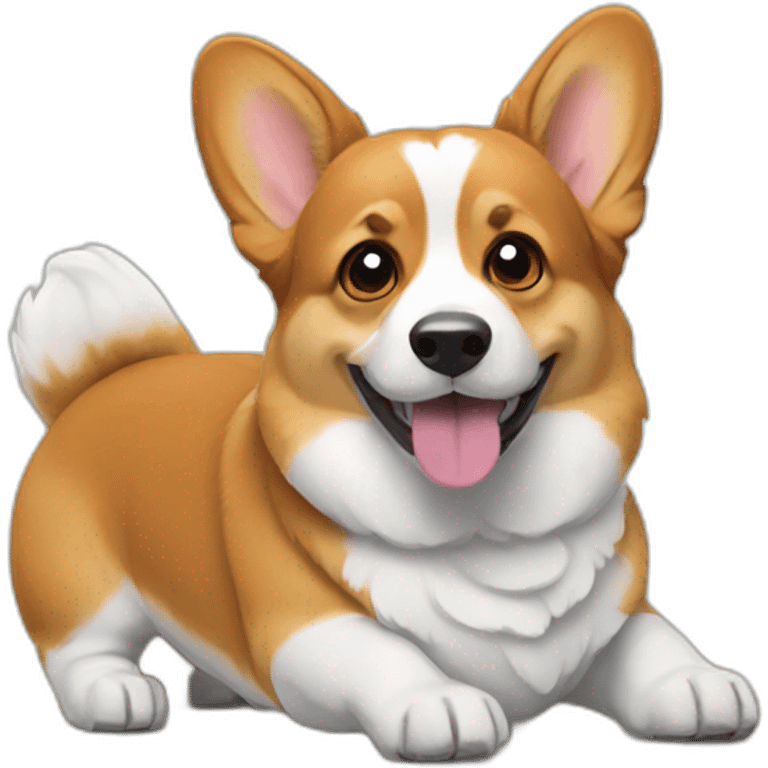 Corgi with big feet emoji