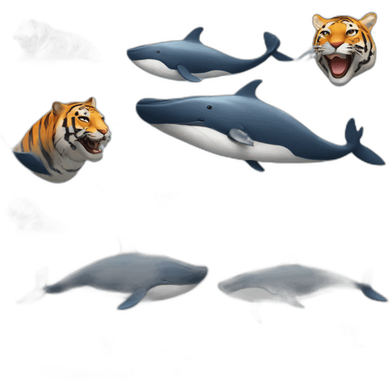 eleven whales smiling with a tiger emoji