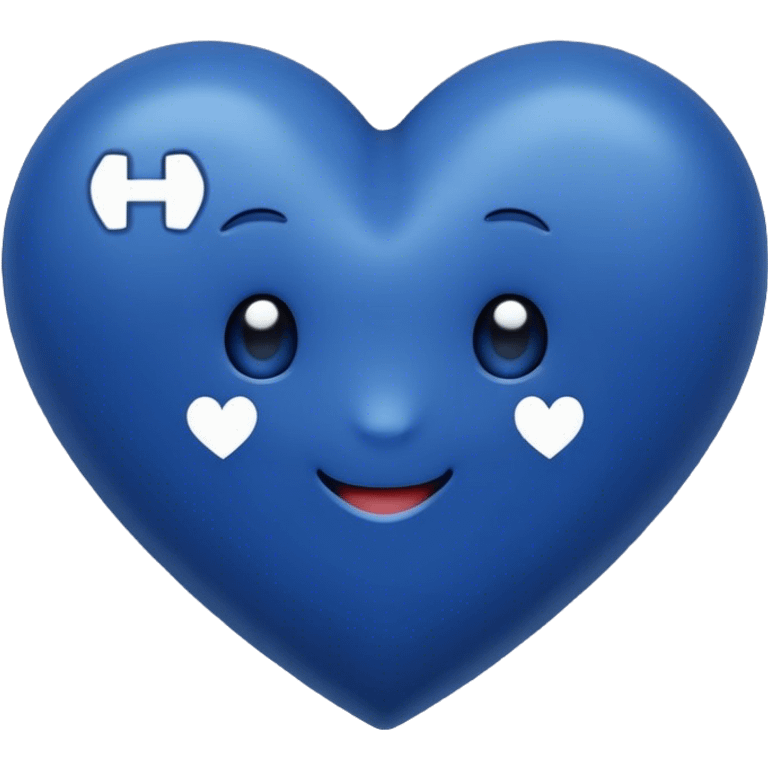 Dark blue heart with the words Hi cutie in the middle  emoji