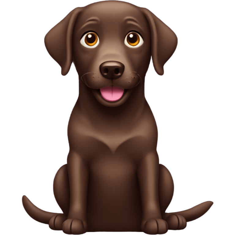 Happy cartoon chocolate Labrador  emoji