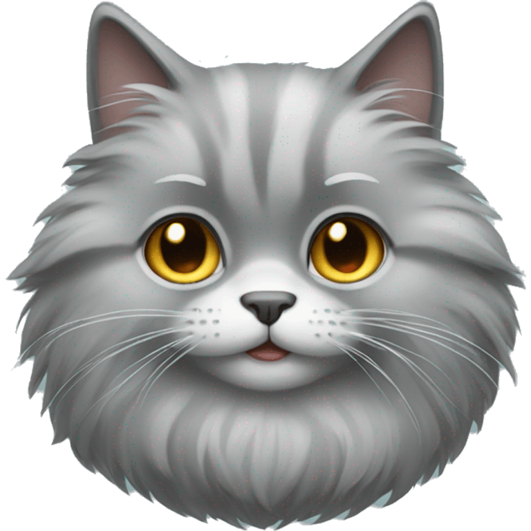 Gray cat fluffy emoji