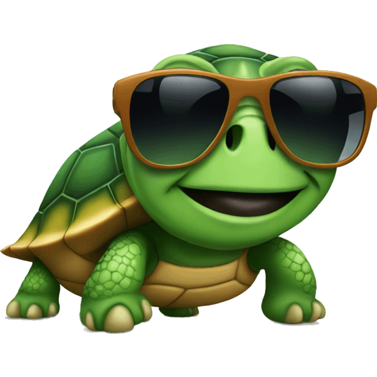 Turtle wearing sunglasses emoji