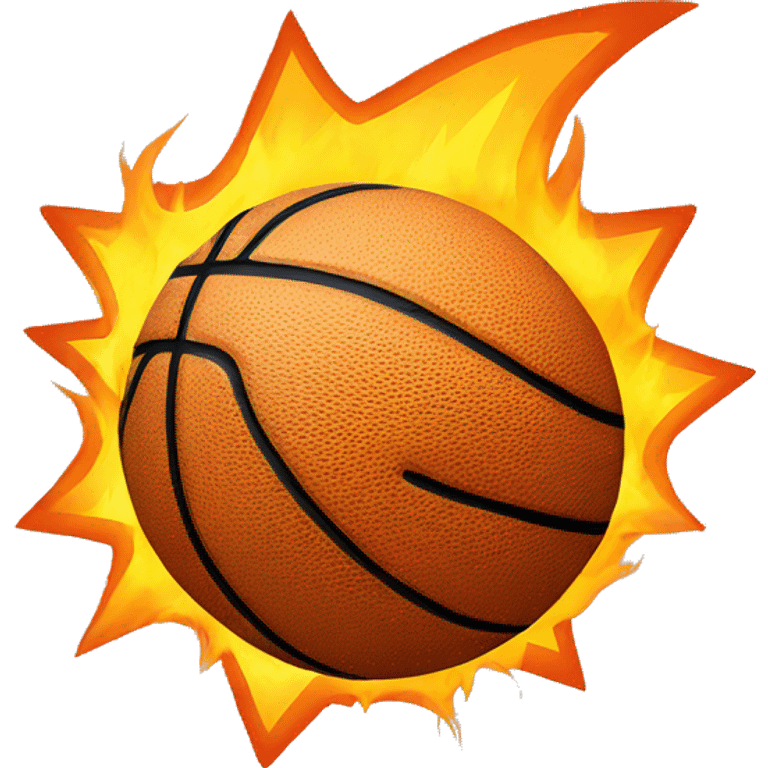 Basketball with star on fire emoji