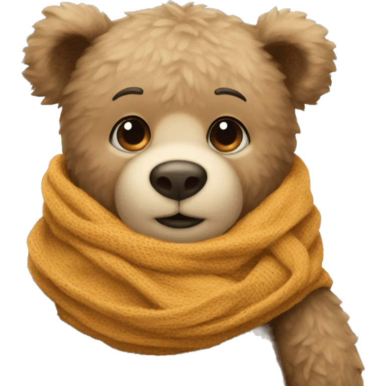 Teddy bear wrapped in scarf  emoji