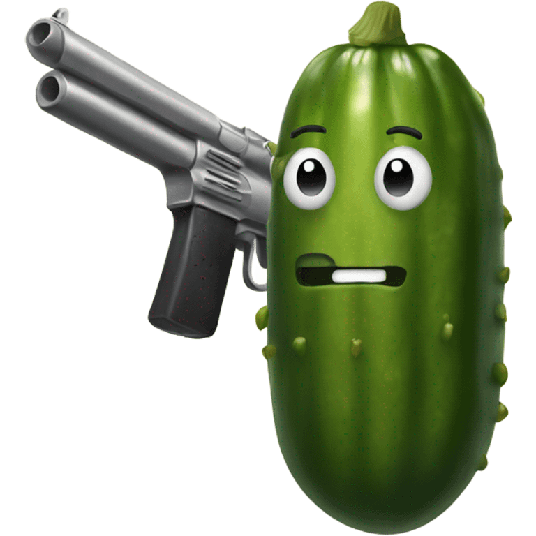 Pickle with gun emoji