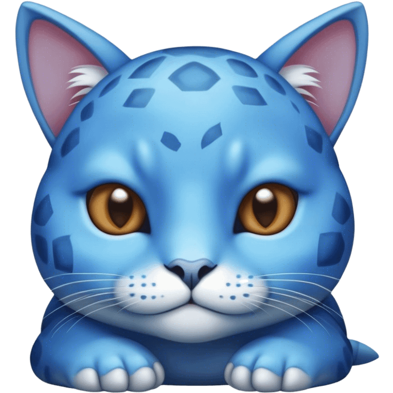 Blue turtle cat lazy emoji