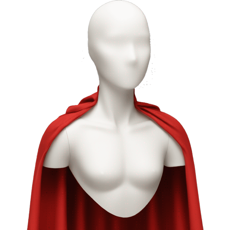 faceless white mannequin flying red cape without hood emoji