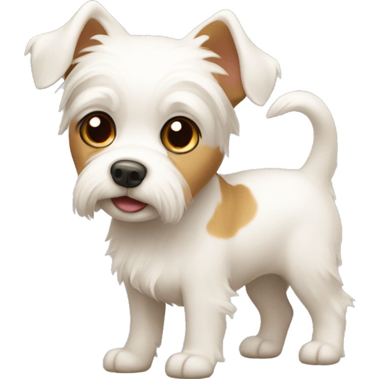 Little white dog with tan patches emoji