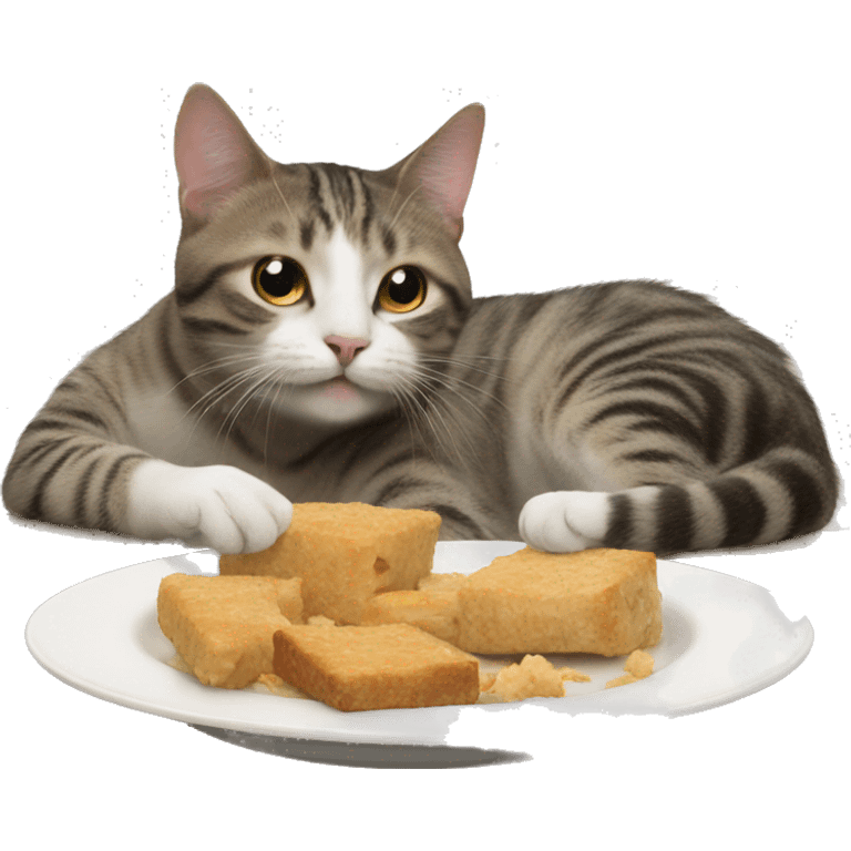 a cat eating a ca emoji