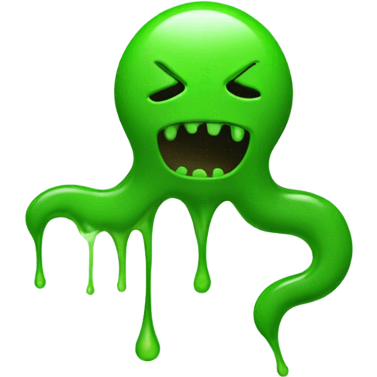 A gan glowing with green poison, dripping venom emoji