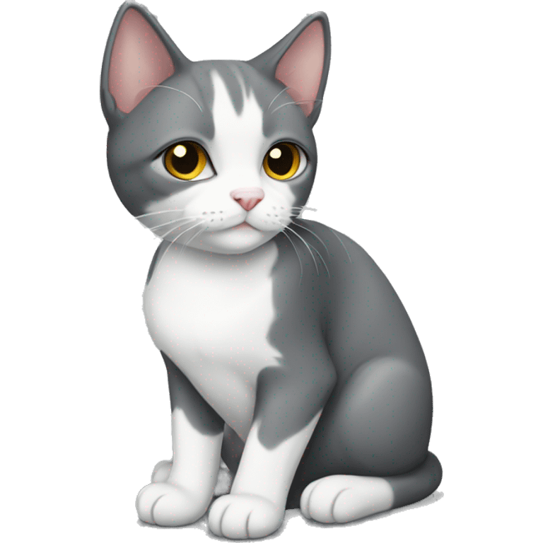 grey and white tuxedo cat emoji