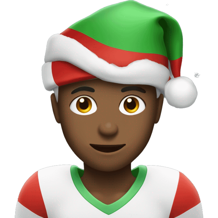 Boy who plays Football With a cristmas hat emoji