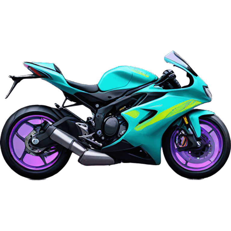 Supersport bike in neon colors emoji