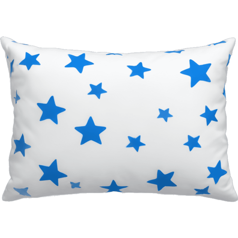 Rectangular White pillow with small blue stars all over it emoji