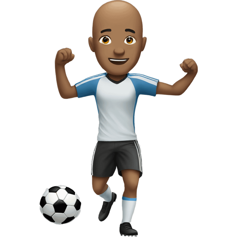 bald man playing soccer  emoji