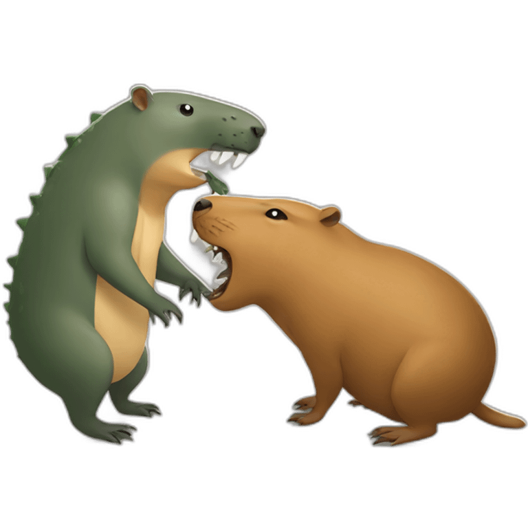 capybara fight crocodile emoji