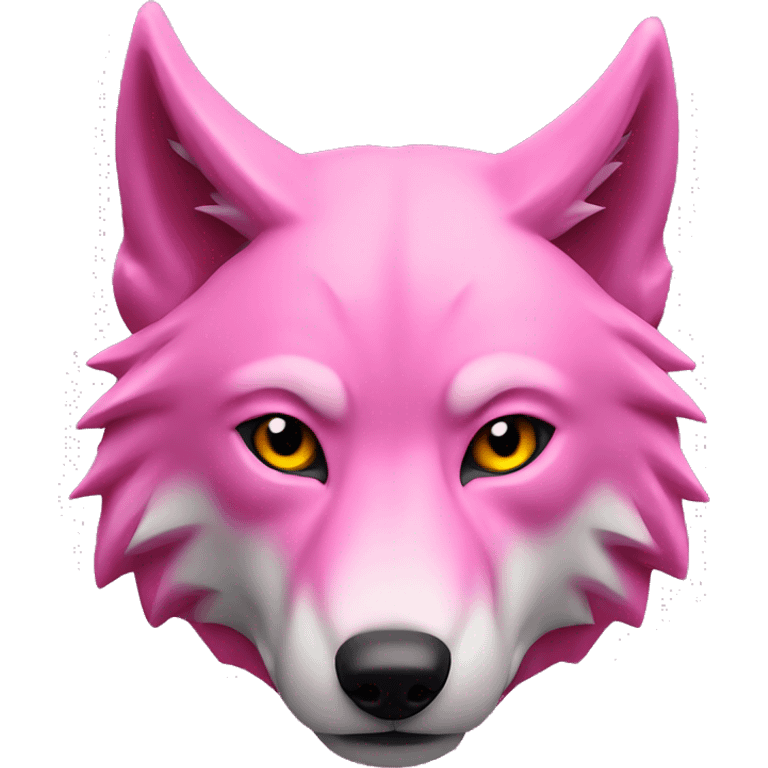 wolf head in profile in one pink color  emoji