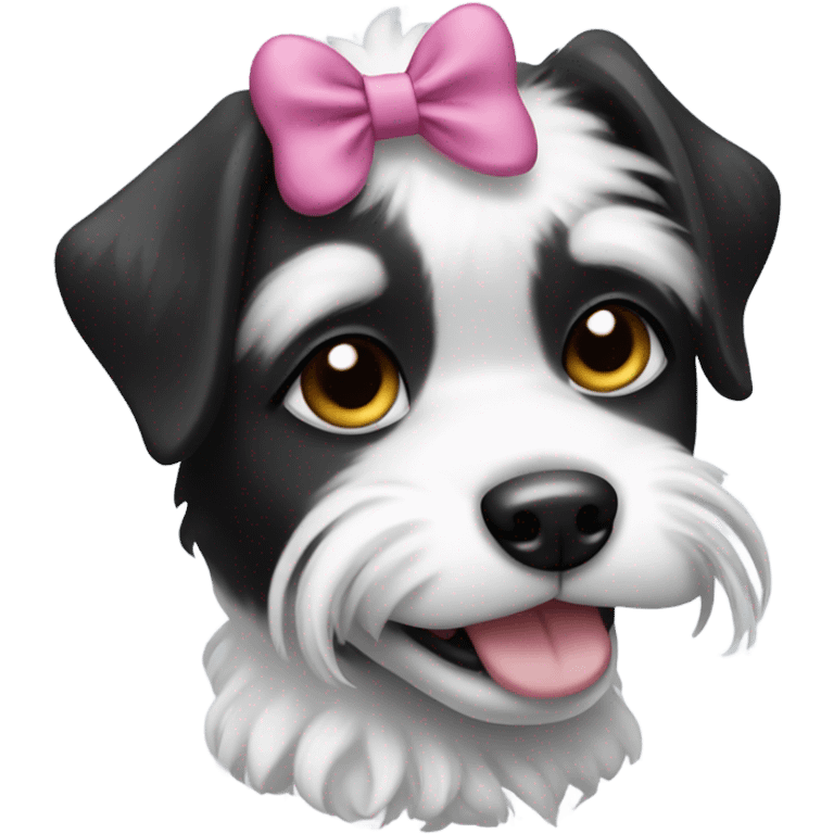 Black and white dog with hairbow emoji