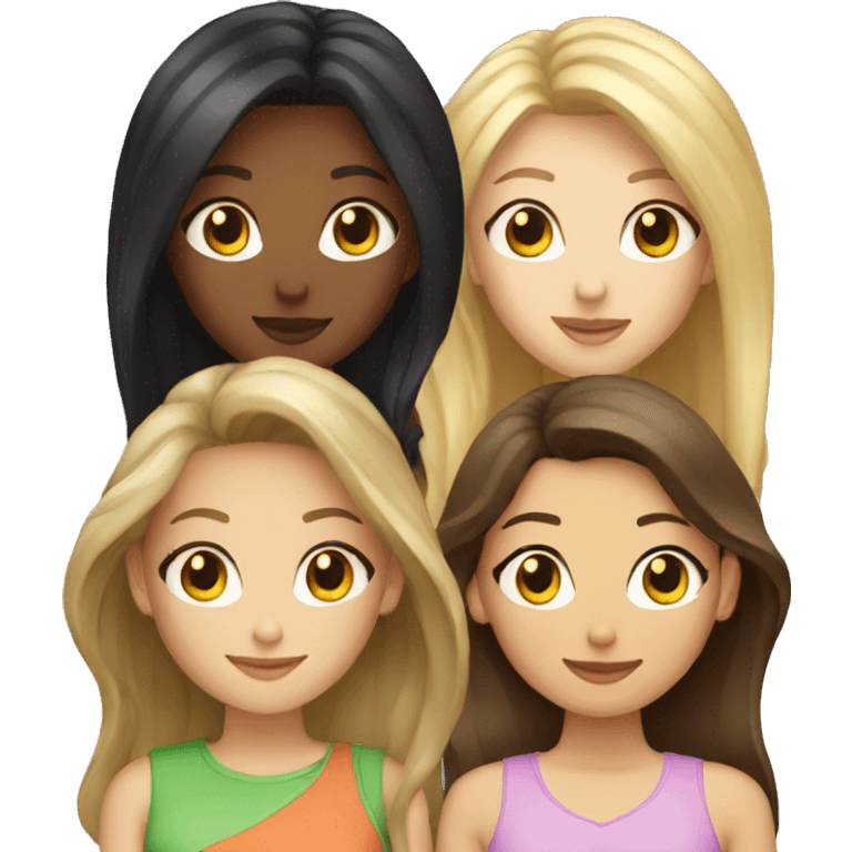 2 blonde girls and 1 brunette girl emoji