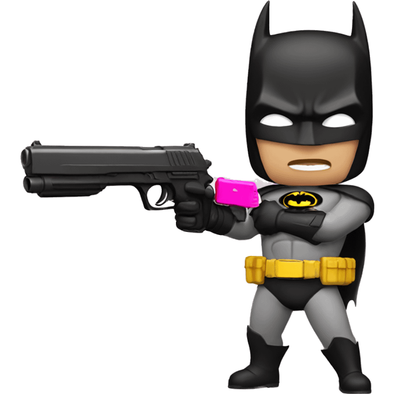 batman with pink gun emoji