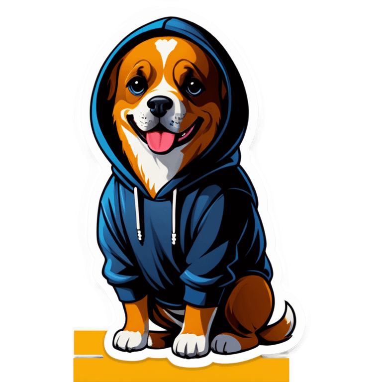 Dog wearing hoodie emoji