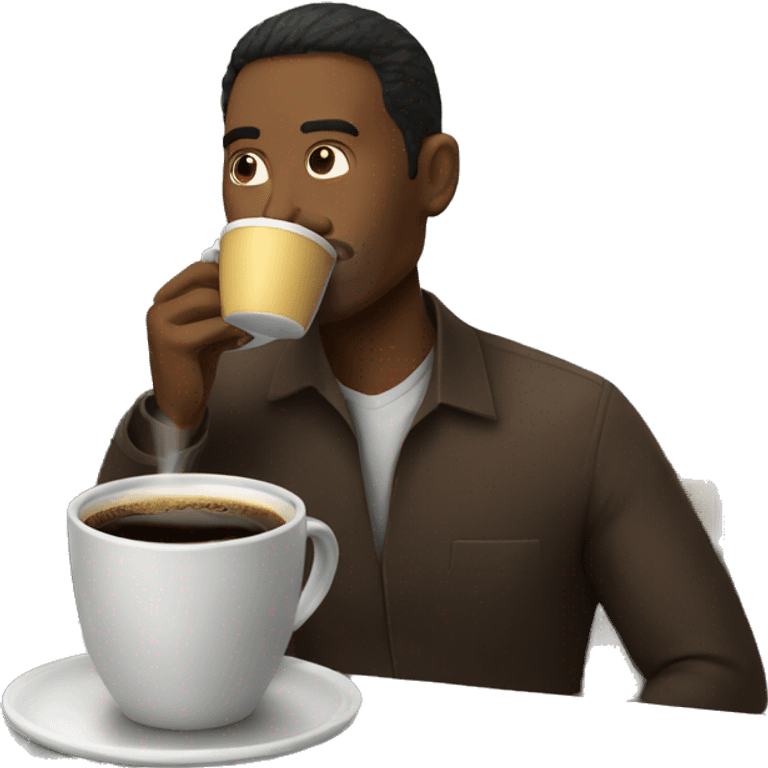 Trader drinking coffee emoji