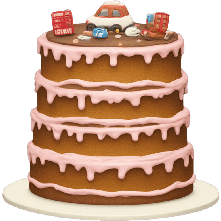 Double-decker cake in style of the Lambeth emoji