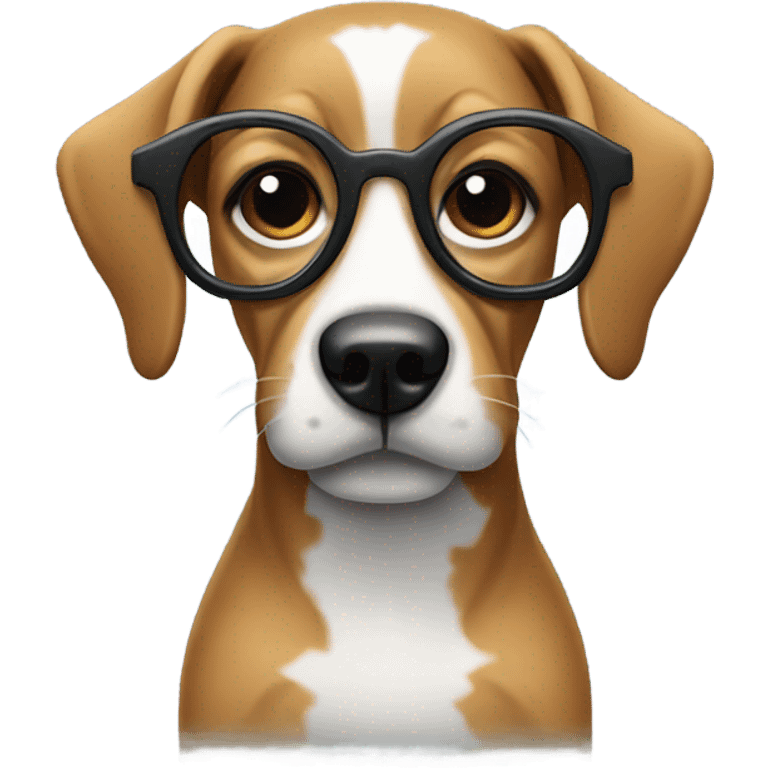 Dog with glasses and machines jersey emoji