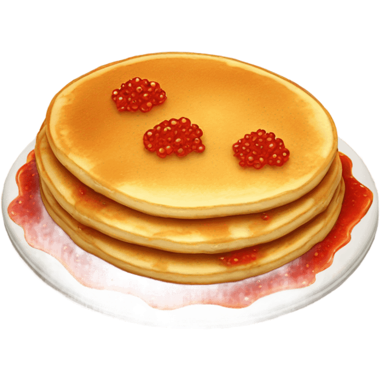 Pancake with red caviar emoji