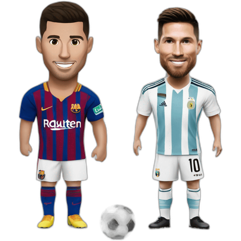 Ronaldo avec messi au stade emoji