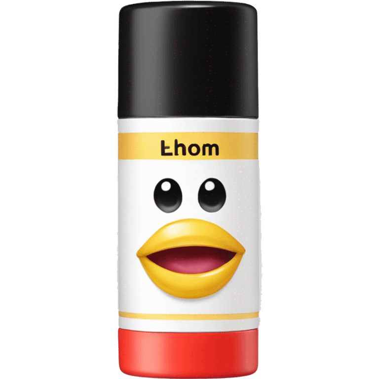 lip balm with label emoji