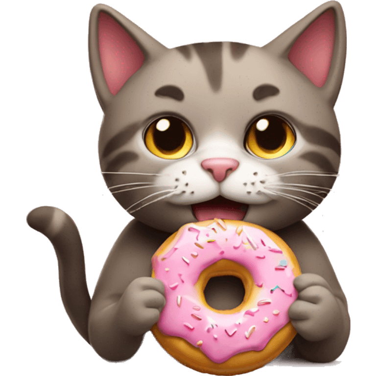 Cat eating donut emoji