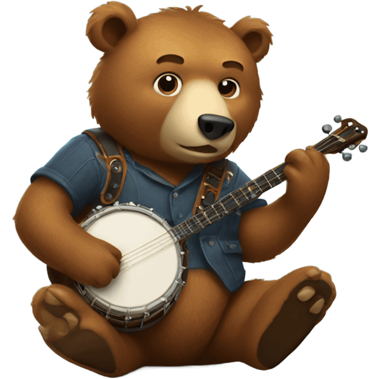 Bear playing banjo emoji