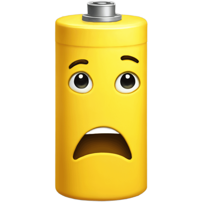 Yellow worried battery emoji