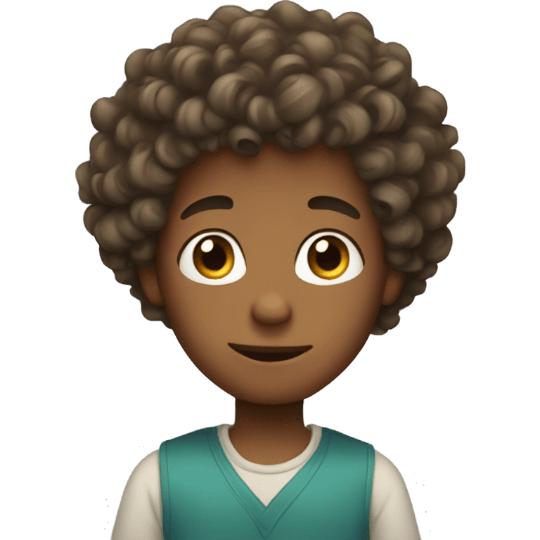 Boy With curly hair  emoji