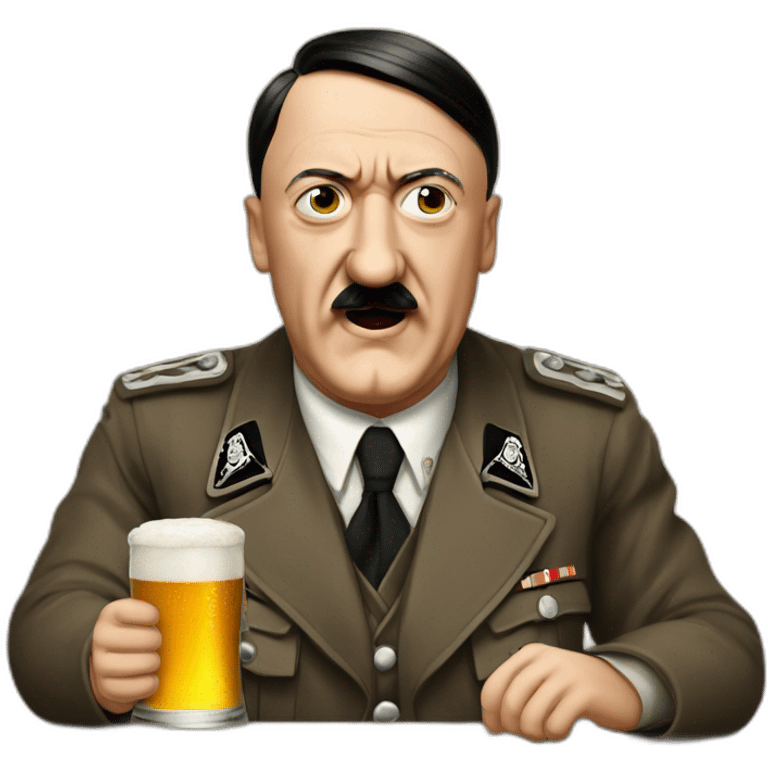 adolf hitler enjoying beer emoji