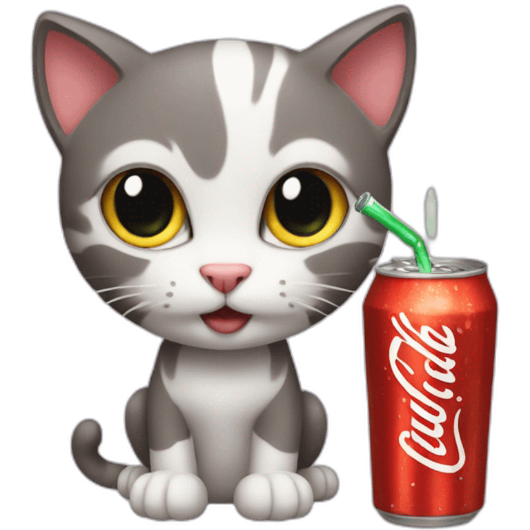 cat with soda emoji