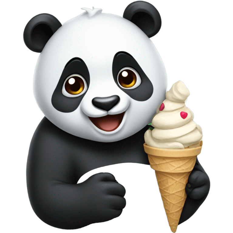 Panda eating ice cream  emoji