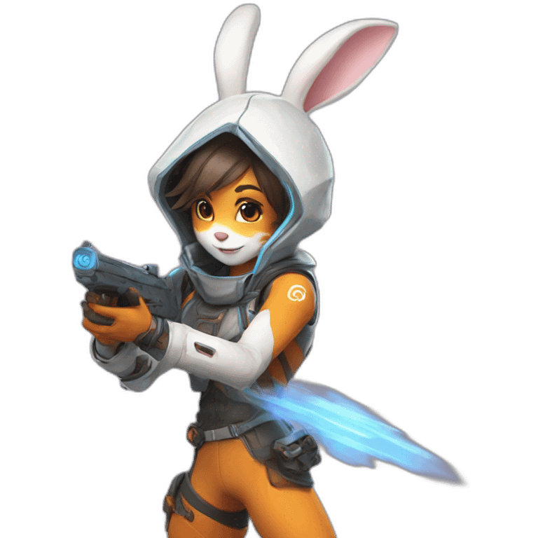 yugy bunny playing tracer overwatch emoji