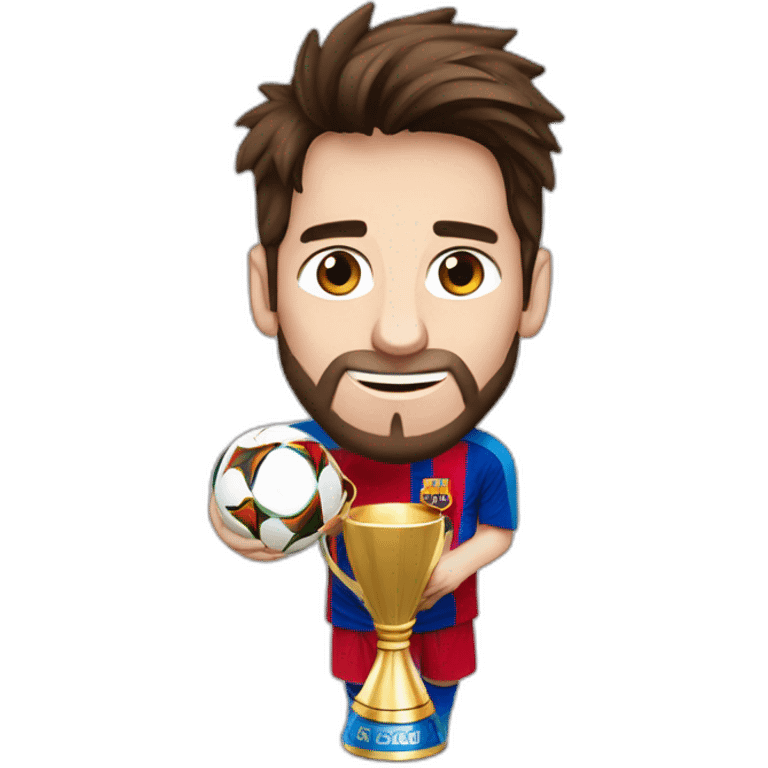 Messi y la copa del mundo emoji