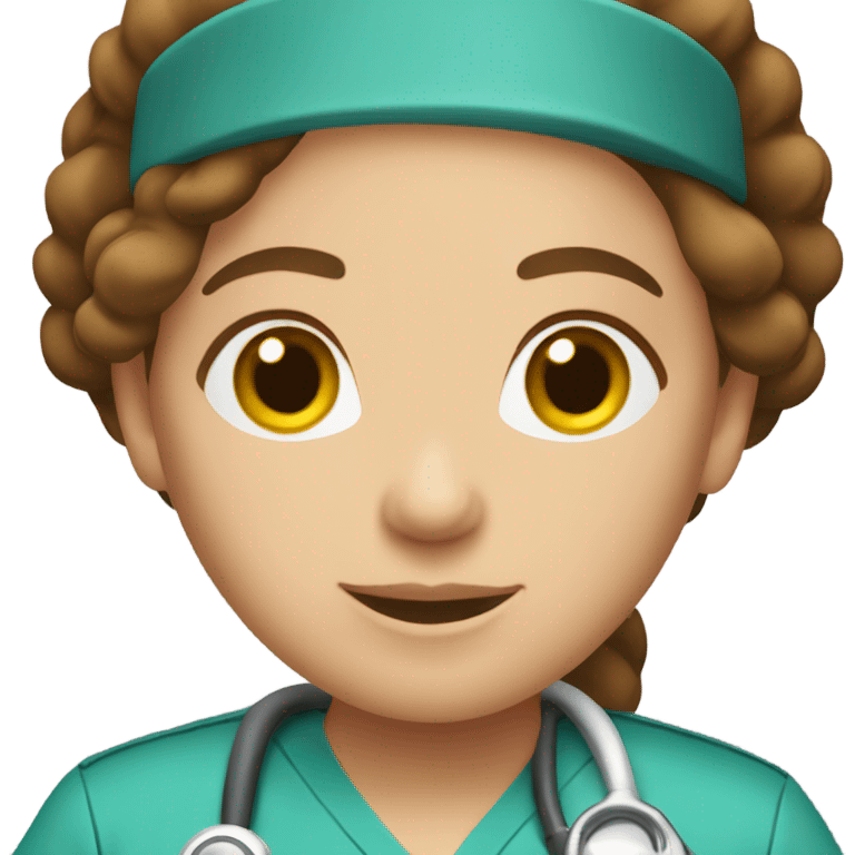 Brown haired nurse  emoji