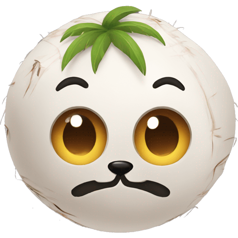 coconut with cat face emoji